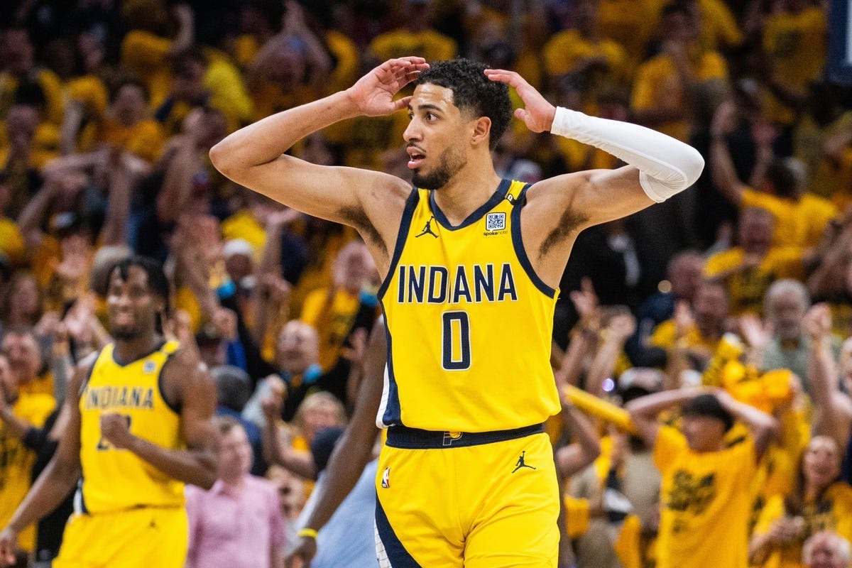 PACERS OUTLAST KNICKS TO GET FIRST SERIES WIN